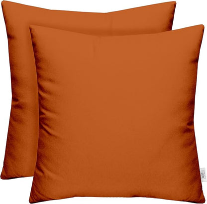 RSH DECOR: Sunbrella Square Throw Pillows Set of 2 | 24" x 24" | Water and Fade-Resistant Performance Fabric | Outdoor Pillow Covers with Down-Alternative Inserts | Canvas Tuscan