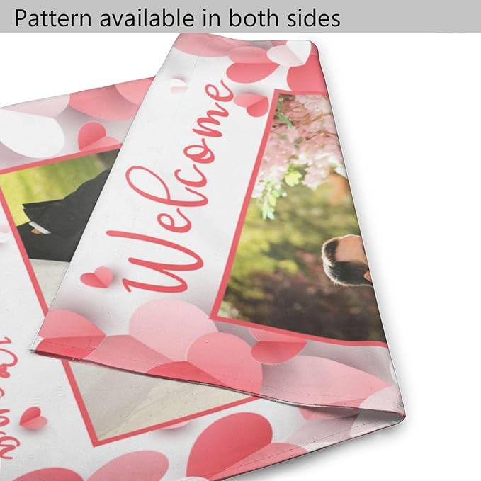 Custom Wedding Garden Flag Personalized Garden Flags Add Photo Name Date Decoration Banner For Ceremony Party Bridal Shower Memorial Anniversary (Custom Wedding Flags 1, 28x40(in))