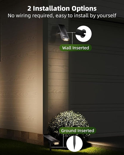 EZVALO Solar Spot Lights Outdoor Waterproof IP67, 3 Lighting Modes Landscape Spotlights, Efficient King-Size LEDs, Solar Powered for Garden Yard Pathway (6Pack-Warm White)