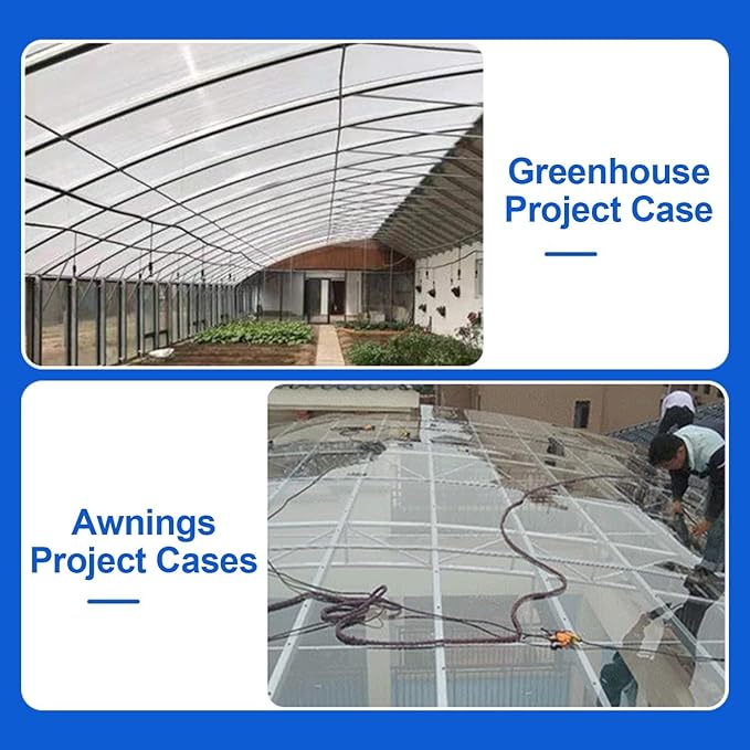 Greenhouse Panels Daylighting Roof Panels Transparent Greenhouse Panel Easy to Bend and Cut for Outdoor Gardens Greenhouses.(Transparent,5.1x26.2ft)