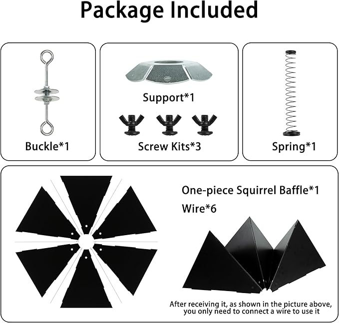 Widened 19" Metal Squirrel Baffle for Bird Feeder Poles - Outside Baffle Guard, Weatherproof Outdoor Squirrel Proof Protector with Matte Black Finish (2 Pack)