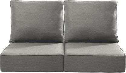 Luxury 24x24x6 Inch Outdoor Seat Cushions - Set of 2 Water Resistant Patio Chair Comfortable Cushion for Porch Set Rattan Dining Rocker Glider Chairs Loveseat Couch Sectional Sofa - Grey