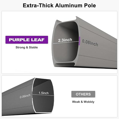 PURPLE LEAF 10' X 13' Patio Umbrella, Rectangle Outdoor Cantilever Umbrella, Aluminum Offset Umbrella with Champagne Frame and 360° Rotation for Pool Deck Garden, Beige