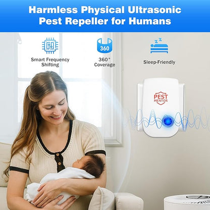 10 Pack Ultrasonic Pest Repellent, Electronic Plug-in for Rodents, Mosquitoes, Cockroaches, Spiders, Ants, and More, Safe, Silent, Energy-Efficient, Ideal for Home, Office, and Warehouse