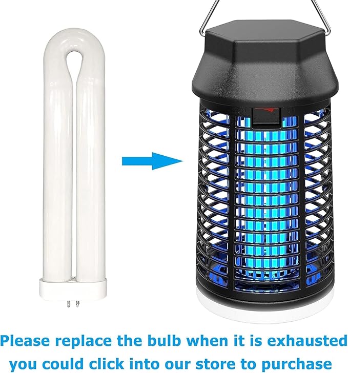 Endbug Bug Zapper with LED Light, Waterproof Bug Zapper Outdoor Indoor, Mosquito Zapper Outdoor Electric Fly Zapper, Mosquito Killer Fly Trap for Outside Patio Garden Backyard Home, Plug in, Black