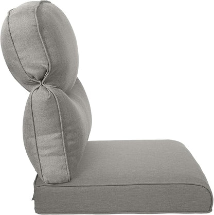 Pop 22x25/22x24 Outdoor Furniture Cushions Set of 6 - Comfortable Patio Chair Cushion for Rattan Wicker Dining Rocking Swivel Chairs Loveseat Couch L-Shape Sectional Sofa - Grey/Smile