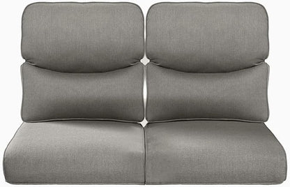 Pop 22x25/22x24 Outdoor Seat Cushions Set of 2 - Comfortable High Back Water-Resistant Patio Wicker Chairs Cushion for Dining Rocker Glider Loveseat Couch Sectional Sofa - Grey/Smile