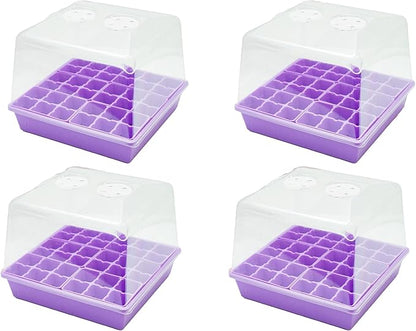 Bootstrap Farmer Countertop Seed Starter Kit in Purple, Reusable 1010 Tray Bundle with Inserts and Humidity Dome