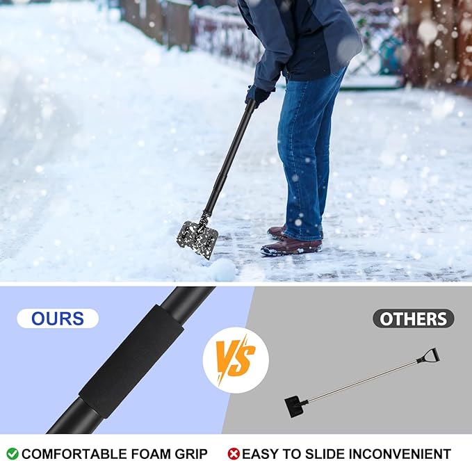 Ice Chopper, 67 Inch Stainless Steel Ice Scraper Heavy Duty Snow Shovel for Driveway Garages Yards Outdoor Stairs