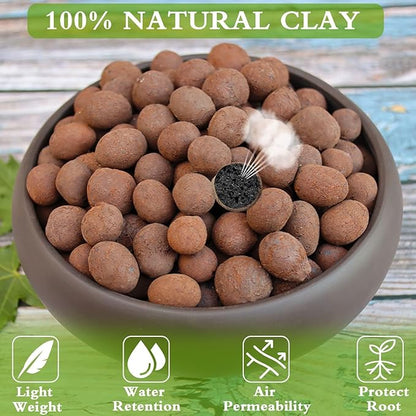 Halatool 10LB Leca Clay Pebbles for Plants 4mm-16mm Clay Balls 100% Natural Hydroton Leca Balls for Indoor Plants Hydroponic Growing Gardening Orchids Drainage Decoration Aquaponics