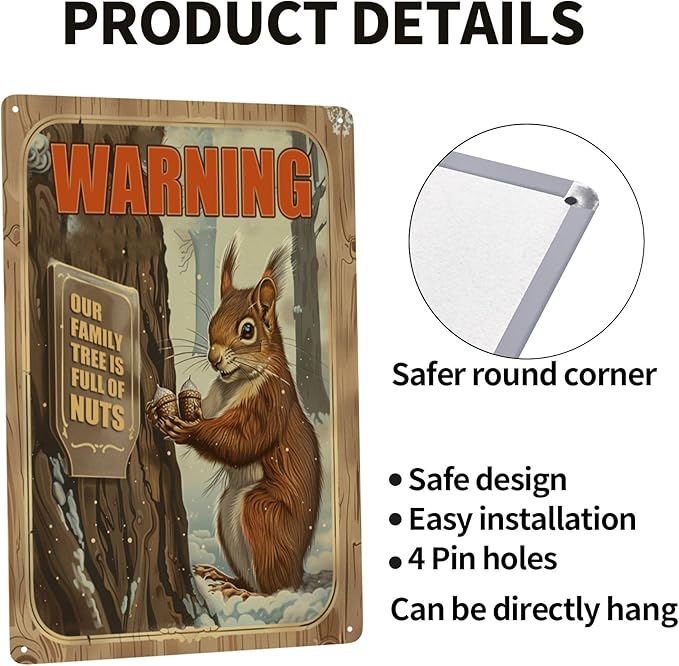 Funny Squirrels Signs Welcome To The Nut House Squirrels Stuff For Indoor Outdoor Decor 12x8 Inches Our Family Tree Is Full Of Nuts