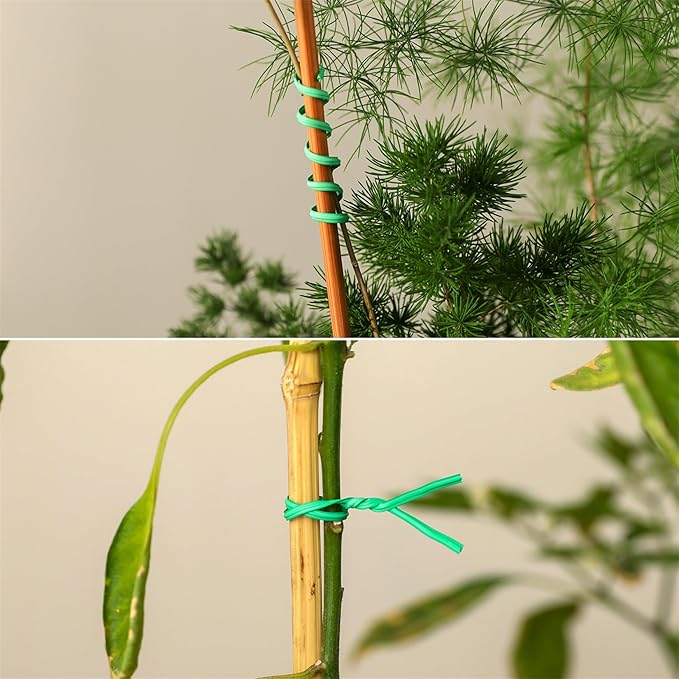 Tangyinrd 300 pcs 5 inch Green Plastic Twist Ties, Cable Ties, for Bags, Gardening Tools