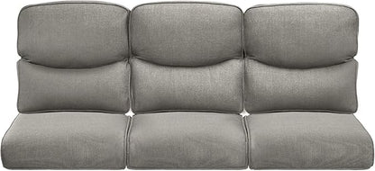 Pop 22x25/22x24 Outdoor Cushions for Patio Couch Chairs Set of 3 - High Back Comfy Outside Seat Cushions for Lawn Wicker Dining Rocker Glider Loveseat 3-Seater Sectional Sofa - Grey/Smile