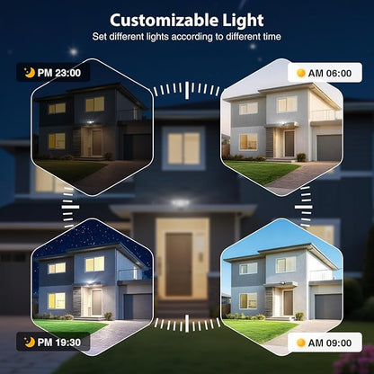 Onforu 65W Smart LED Flood Lights Outdoor, 6500LM Brightness Adjustable, APP Control Tunable 2700K-6500K, WiFi Alexa Security Lights with Timer & 4 Lighting Head, Exterior Floodlight for Yard Garage