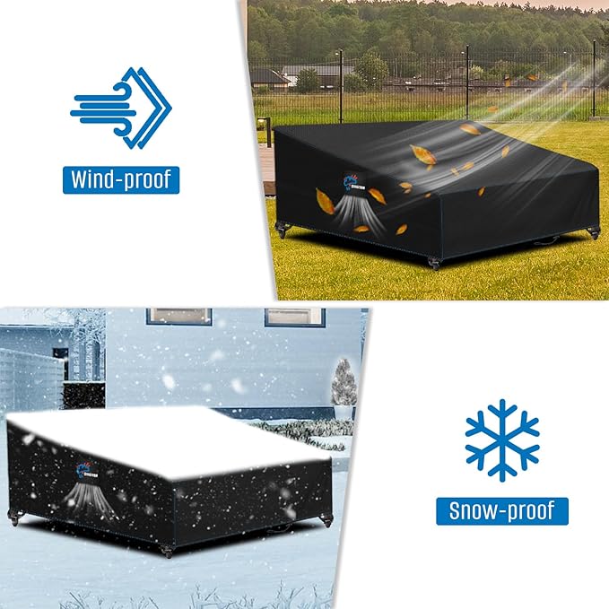 SIRUITON Garden Patio Rattan Daybed Cover Patio Bed Cover 69" W x 71" D x 31.5" H,Heavy Duty 420D Oxford Waterproof Outdoor Double Sofa/Patio Bed Lounger Covers