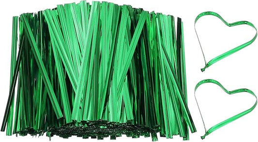 PATIKIL Bag Twist Ties 3 Inch, 800 Pcs Metallic Bread Ties for Treat Plastic Bags Gift Wrapping Candy Coffee Bag Plant Party Cake Favor, Green