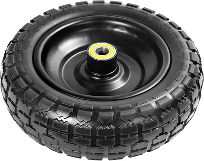 Fit Gorilla Carts Wheels 10" No Flat Replacement Wheel, 4.10/3.50-4 Flat Free Solid Tire Compatible with Gorilla Cart,Hand Truck,Garden Cart-5/8 Axle Bore Hole 2.1" Hub (2 Pack)