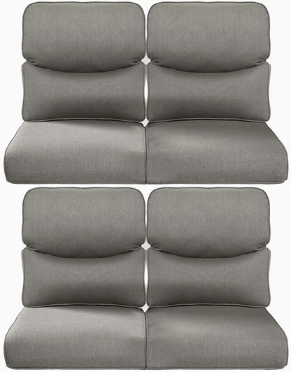 Pop 22x25/22x24 Outdoor Chair Cushions Set of 4 - Heavy Duty High Back Replacement Zippered Cushion for Patio Furniture Set Dining Rocking Chairs Loveseat L-Shape Sofa - Grey/Smile