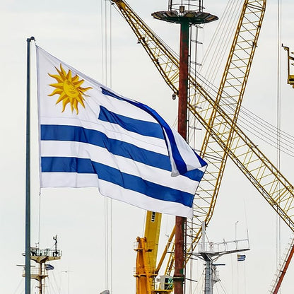 Uruguay Uruguayan Flag 3x5 ft Outdoor, Double Sided 3 Ply Heavy Duty Uruguay National Country Flag, 100% Quality Polyester Uruguayan Banner with Brass Grommets 4 Rows Stitches
