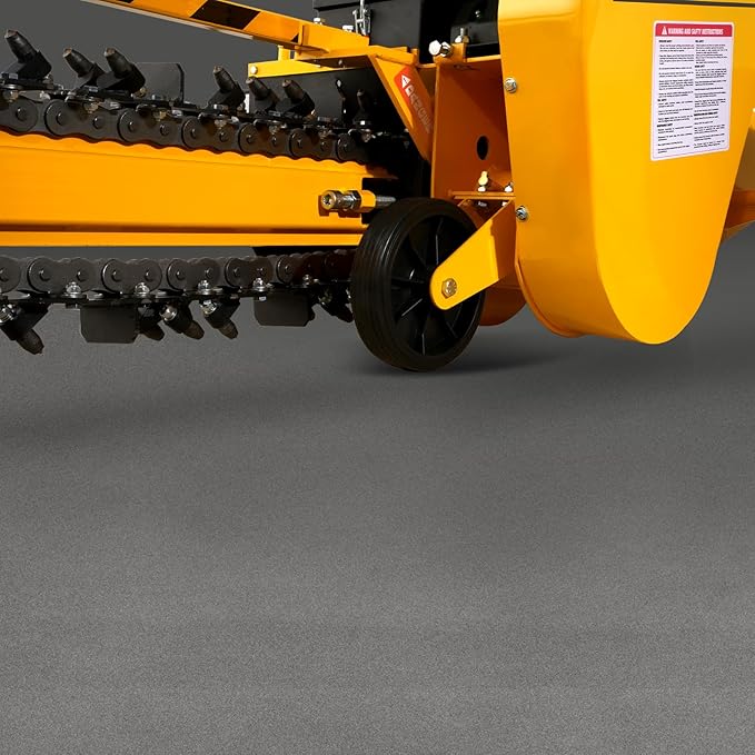 429cc 14HP Kohler Gas Powered E-Start Cable Ditching Mini Trencher,24'' Trench Depth, 27pcs Carbide Alloy High-Pressure Teeths,TCR1500 (Yellow)