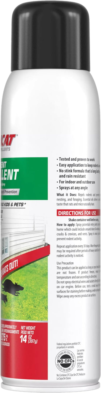 Tomcat Rodent Repellent for Indoor and Outdoor Mouse and Rat Prevention, Continuous Spray, 14 oz.