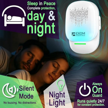 T-Ultrasonic Pest Control 4-Pack: Indoor Plug-in Repeller for Mice, Rodents, Squirrels, Insects, Roach Killer, Ant & Spider Repellent, Bed Bug & Flea Spray and Mouse Traps Alternative