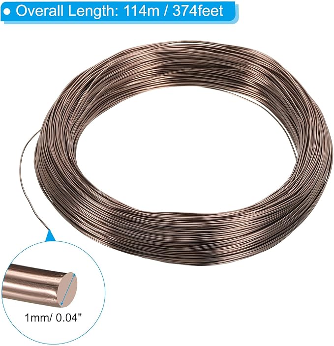 PATIKIL 1mm x 374ft Bonsai Training Wire,Floral Wire Stems Anodized Aluminum Tree Wire for Gardening Branch Fixing,Brown