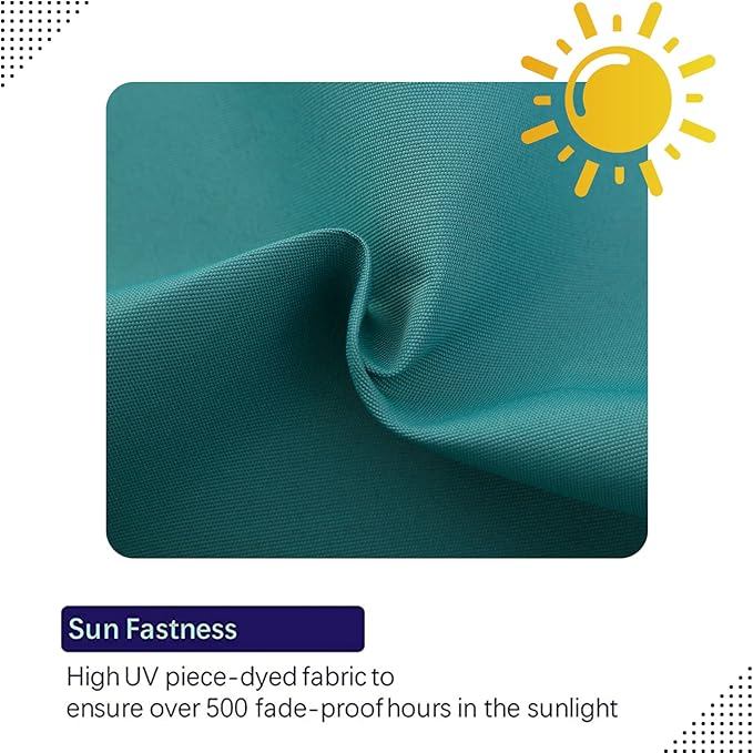 idee-home Outdoor Pillows with Inserts Included, Patio Outside Lumbar Pillows Waterproof Set of 2, 12 x 20 inch Peocock Blue