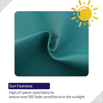 idee-home Outdoor Pillows with Inserts Included, Patio Outside Lumbar Pillows Waterproof Set of 2, 12 x 20 inch Peocock Blue