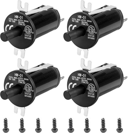 4 Pack Hopper Lid/Door Switch Kit, 9904190041 Replacement Part for Masterbuilt Gravity Series 560/800/1050 XL, Digital Charcoal Grill + Smokers, Including 8Mounting Screws