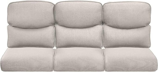 Pop 22x25/22x24 Outdoor Cushions for Patio Couch Chairs Set of 3 - High Back Outside Seat Cushions for Lawn Wicker Dining Rocker Glider Loveseat 3-Seater Sectional Sofa - Beige/Smile