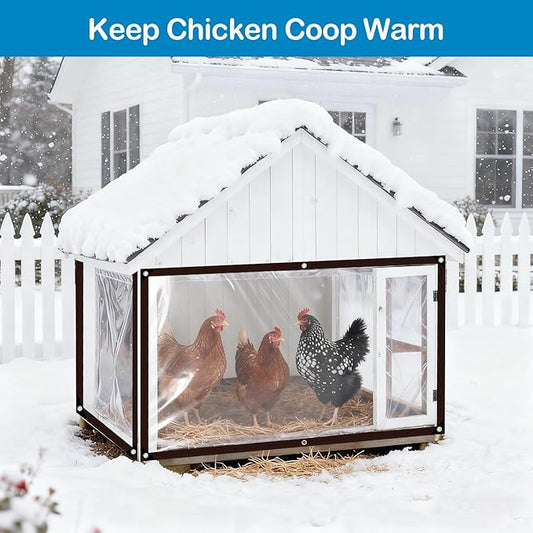 Clear Tarp Waterproof 10x12FT, Transparent Waterproof Tarp with 1 Rolls Ropes Anti Tear for Outdoors Clear Plant Covers for Covering Firewood Piles Patio Furniture Dog or Chicken Coops