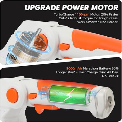 LIGO 2-in-1 Cordless Grass Shear and Shrub Trimmer, 7.2V Lightweight Handheld Lawn Edger & Hedge Clipper with Rechargeable Battery for Garden, Yard, and Bush Trimming