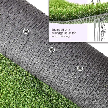 Artificial Grass Turf 15FTx34FT, 1.38" Pile Height Realistic Synthetic Grass, Indoor Outdoor Pet Faux Grass Astro Rug Carpet for Garden Backyard Patio Balcony