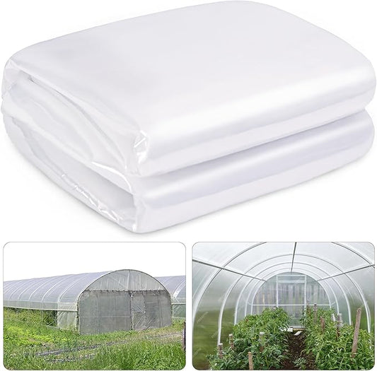 6 Mil Clear Greenhouse Plastic Sheeting,9.8FTx14.8FT Transparent Plastic Film for Greenhouse, Resistant Polyethylene Film for Farm,Garden…