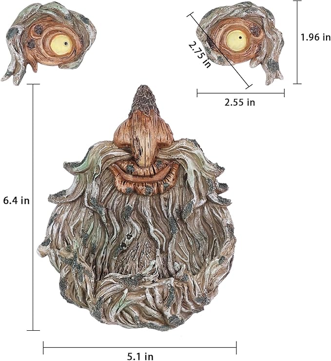 MEETYAMOR Garden Decor for Outside, Funny Tree Faces Bird Feeder Decor Outdoor Statues, Whimsical Old Man Tree Sculpture Decorations for Lawn, Patio, Yard Art