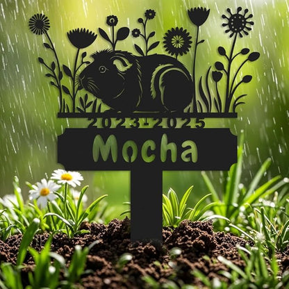 Personalized Guinea Pig Memorial Stake,Pet Plaque Guinea Pig Lover,Metal Guinea Pig Grave Marker,Remembrance Stake,Outdoor Garden Yard Sign guinea pig 14inch