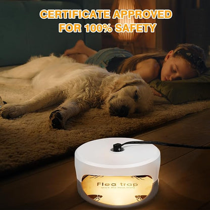 Flea Traps for Inside Your Home 2 Packs, Flea Light Trap for Indoor, Bed Bug Killer with Sticky Pads & Light Bulb Replacement, Natural Fleas Insect Infestation Treatment Trap