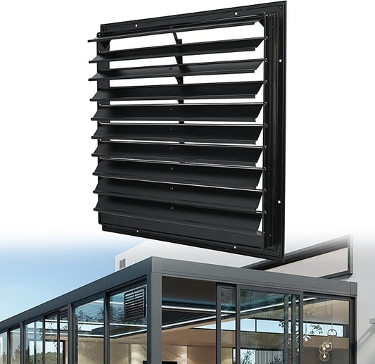 18 Inch Automatic Gravity Shutter Louver Vent, Aluminum Exhaust Shutters Louver for Windows Outside, Home Attics, Greenhouse Vent