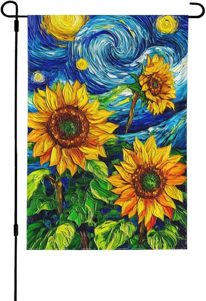 Sunflower Garden Flag Vertical Double Sided Outdoor Yard Flags 12.5x18 Inch Burlap Banners for House Lawn