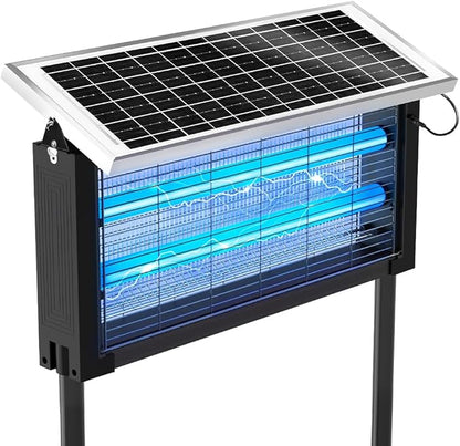 Solar Bug Zapper 4000V - Waterproof, Portable, Rechargeable Ultimate Mosquito Killer for Patio, Yard, Garden & Camping | Electric Insect Trap with Powerful 4000V Grid (Black)