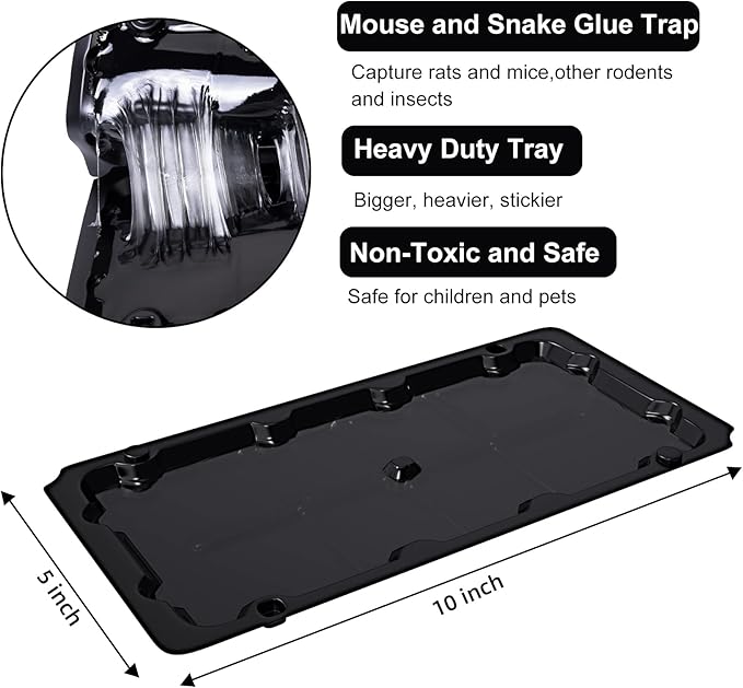 8 Pack Sticky Mouse Trap Rat Traps Indoor, Peanut Taste Pheromone Mouse Traps Indoor for Home, Glue Sticky Traps for Mice and Rats, Snake(Large Size)