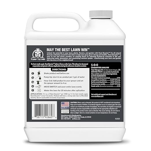 Turf Titan Root Booster Hose End (32 oz) – Natural Liquid Probiotic for Lawn Care – Green Booster for Lawn Maintenance – Supports Growth & Resilience – Covers up to 8,000 Sq Ft