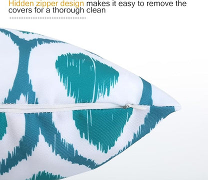 idee-home Outdoor Pillows with Inserts Included, Patio Outside Lumbar Pillows Waterproof Set of 2, 12 x 20 inch