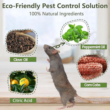 Mouse Rodent Repellent, Peppermint & Lemon Oil Mice Repellent Balls - 24 Pack Natural Rodent Deterrent for Indoor/Outdoor Use, Family & Pet Safe, Long-Lasting Insect Repellent for Home, Garden, Garage