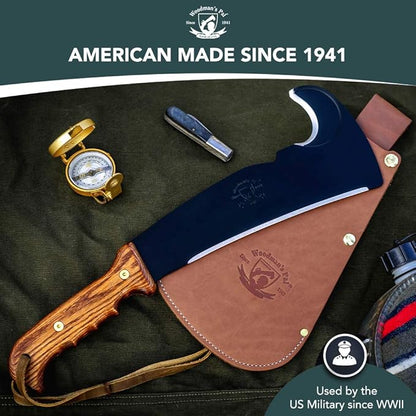 Woodmans Pal - Multi-Use Axe Machete with Sheath - Survival Machete Ideal for Camping, Fishing, Hunting, Bushcraft - Perfect Brush Axe for Surveying… (Wood Handle)