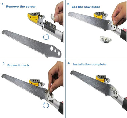 4.6-10 Foot Extendable Tree Pruner, Cut and Hold Pruning Trimmer, Long Reach Pole Saw, Telescoping Fruit Picker, Branches Bypass Lopper