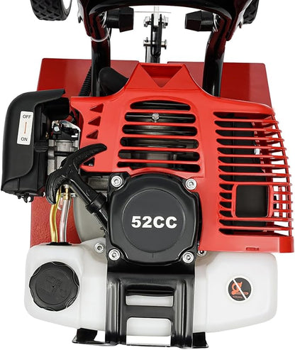 52CC 2 Stroke Mini Tiller Cultivator, Garden Tiller Gas Powered Hand Rotary Cultivator Rototiller Garden Tool with Long Handle for Garden & Lawn, Digging, Weed Removal & Soil Cultivation.