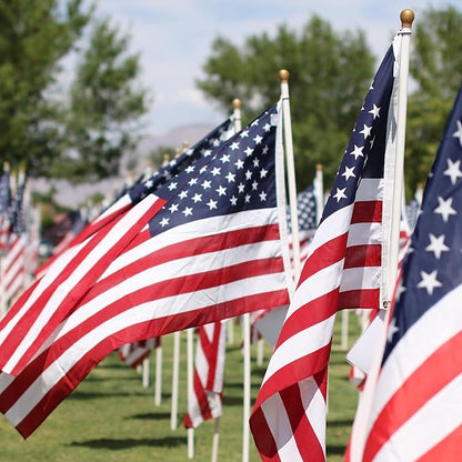 5x8 FT American Flags for Outdoor, Super Tough Spun Polyester & Long Lasting Nylon USA Flag Embroidered Stars, Sewn Stripes, Brass Grommets UV Protection Outdoor High Wind & All Weather USA Flag