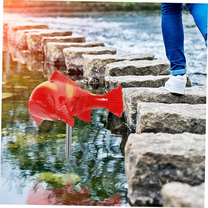 Koi Fish Decor Garden,Koi Art Decor Resin Sculptures with Stake, Garden Sculptures & Statues,A Set of 3 Pieces Fish Sculpture for Outdoors, Patio, Yard, Lawn, Pond and Home Decoration (Red)